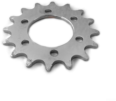 Jonikuper 16T Stahl-Zahnkranz mit 44 mm Scheibenbremsenbefestigungsschrauben, kompatibel mit 1/2 x 1/8 Kette, silbernes Bolt-on-Zahnrad für Straße und Elektro für Fahrrad
