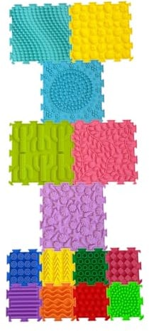 Orthopädische Sensorik Strukturmatten Bodenmatte Spielmatte Puzzlematte für taktile Wahrnehmung (14 Stücke)