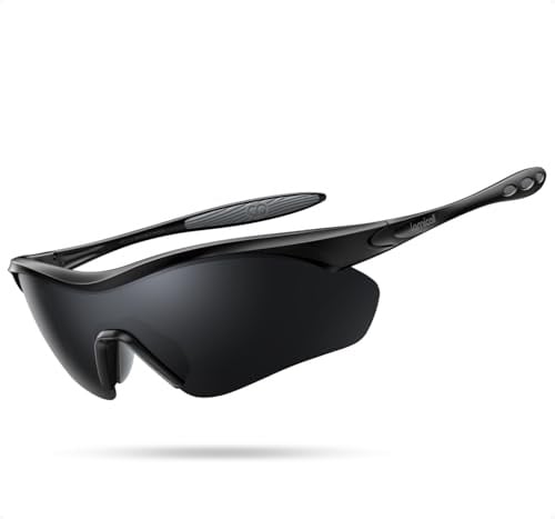 Lamicall Gafas de Sol Ciclismo Polarizadas - [22g Ultraligera] TAC Lente de una Pieza, UV400 Protección, TR90-Marco, Patillas & Almohadilla Nasal Ajustable, Gafas de Sol Deportivas para Hombre y Mujer