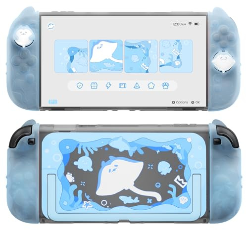 playvital Coque de Protection pour Nintendo Switch 2-Bleu Menthe | Coque Rigide Dockable avec Grips en Silicone pour Switch 2 Joycon & Capuchons Joystick & Autocollant,Étui Housse Antichoc