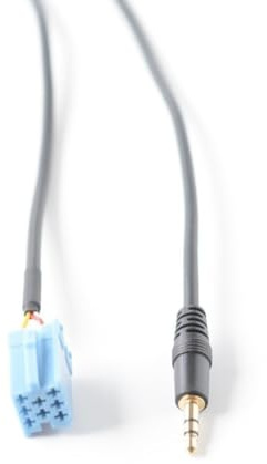 JoyousMall Cavo di ingresso audio AUX da 3,5 mm per Fiat 2007-2014, adattatore ausiliario da 8 pin a 3,5 mm e connettore radio musicale, 150 cm, nero