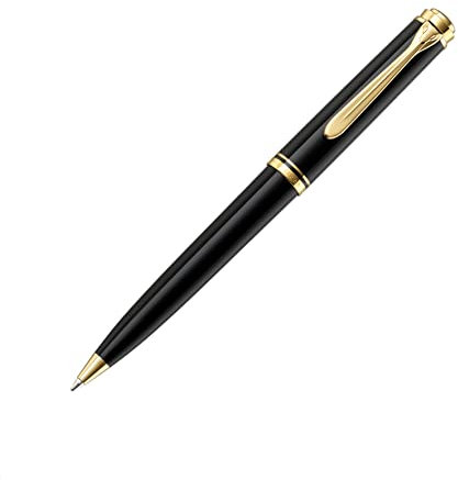 Pelikan Kugelschreiber Souverän 800, Schwarz, hochwertiger Drehkugelschreiber im Geschenk-Etui, 996983