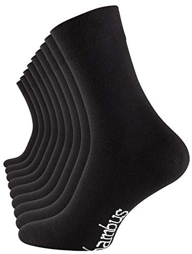 Vincent Creation 9 Paar Bambus Socken, Unisex Bambussocken für Damen und Herren (35-38, 9 Paar - Schwarz)