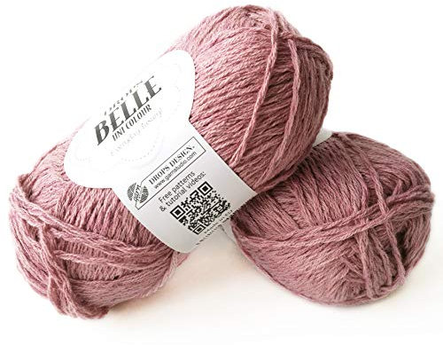 Strickgarn aus Baumwolle, Viskose und Leinen, Drops Belle, DK, leichtes Kammgarn, 50 g 11 Altrosa