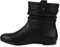 Stiefeletten Damen Schlupfstiefel Schnallen Stiefel Flach Boots Nieten Leder-Optik Schlupfstiefeletten Schuhe 120939 Schwarz 40 Flandell