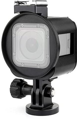 SOONSUN Custodia in alluminio scheletro per GoPro Hero5 Session Hero 4 Session Metal spessore solido telaio protettivo gabbia guscio con copriobiettivo e chiave a vite di montaggio, nero