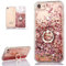 Hancda Cover per iPhone SE 2022 /iPhone SE 2020 /iPhone 8/iPhone 7/iPhone 6/6S Custodia liquida glitterata trasparente in silicone con anello di supporto, oro rosa