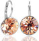 NOBEL Silberohrringe 925 Pfirsich Kristalle aus EU 925 Sterling Silver - Light Peach