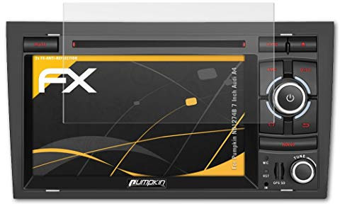 atFoliX Panzerfolie kompatibel mit Pumpkin ND1274B 7 Inch Audi A4 Schutzfolie, entspiegelnde und stoßdämpfende FX Folie (2X)