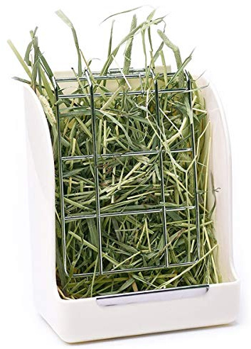CalPalmy Hay Feeder for Rabbits, Guinea Pigs, and Chinchillas - Minimize Waste and Mess with 5.5 x 3.5 x 7.4 Hanging Alfalfa and Timothy Hay Dispenser