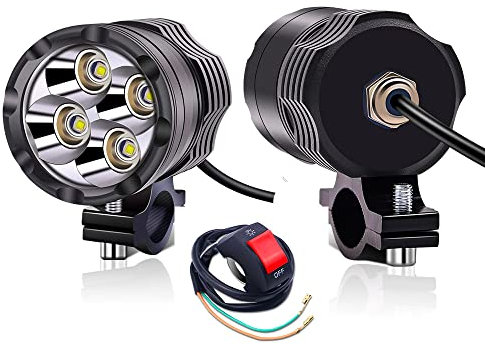 Fari Antinebbia Moto,40W Faretti LED Moto Supplementari 12V 24V Fari LED Fuoristrada Motos Faro Fendinebbia Luce Ausiliaria lavorare luci Spot Faretto con interruttore 3600LM per 4X4 ATV Trattore