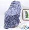 Hava Kolari Gestrickte Decke, Grobe Strickdecke Wolle Garn Arm Super große handgewebte Decke Haustier Bett Stuhl Sofa Yoga Matte Teppich (Blau,100x120cm)