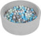 Selonis Blanda Piscina De Espuma 90X30cm/200 Bolas para Bebé Niño Redonda, Gris Clr:Perl,Gris,Transparent,Azul Clr,Menta
