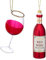 itsisa Baumschmuck Rotwein 2er Set - Weinflasche & Wein Glas, Baumkugel, Weihnachtsdeko, Christbaumkugel