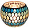 Evenlyao Kerzenhalter Windlicht Outdoor Glas Teelichthalter Zerbrochenes Glas Mosaik