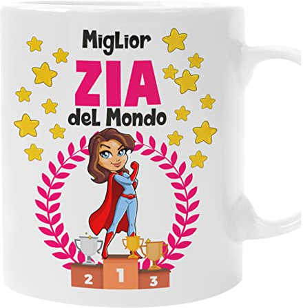 bubbleshirt Tazza zia Miglior zia del Mondo - idea regalo compleanno - divertenti
