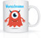Print-Klex Tasse mit Namen und Monster Motiv Orange Bedruckt Namenstasse Namensbecher Monster für Jungen Kindertasse Keramiktasse Weiß Geschenktasse Spruchtasse mit Druck Kinder Tasse 330ml