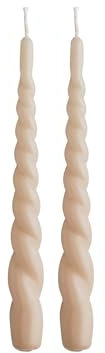 BUTLERS Kerzen 2er Set 25 x Ø 2cm Twisted | Spitzkerzen für Tischdeko, Weihnachtsdeko | Tafelkerzen zur Dekoration von Adventskränzen | Lange Kerzen Haushaltskerzen für Kerzenhalter