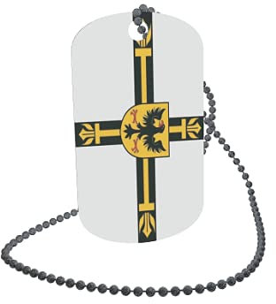 U24 Dog Tag Erkennungsmarke ID Tag an Kette Flagge Deutscher Orden Alu 30 x 50 mm