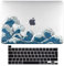 BYCeKe Compatible for MacBook Pro 13 inch Case 2024 2023 2022-2016 M2 M1 A2338 A2289 A2251 A2159 A1989 A1706 A1708 with/without Touch Bar, Slim Hard Plastic Shell Case & Keyboard Cover, Waves