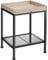 tectake Beistelltisch aus Holz und Metall, Industrie-Design, obere Ablage mit hohem Rand, Gitterablage im unteren Bereich, schwarzes Metallgestell (Industrial Holz hell, Eiche Sonoma)