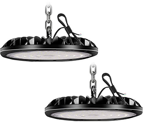 loyal 300W LED Hallenstrahler, 30000LM 6000K Kaltweiß UFO Werkstattlampe, IP65 Wasserdicht LEDs Industrielampe für Fabriken Flughafen Patio Restaurant Werkstatt