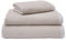 URBANARA Handtuch Louzela 100x150 cm, 100% Bio-Baumwolle, Natur/Weiß, Badetuch Duschtuch Saunatuch Strandtuch