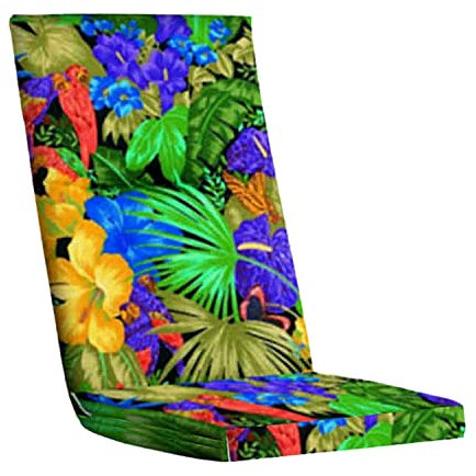 KETTtex Comfort Auflage Hochlehner Papagei I Gartenstuhl Polster 120x50x4cm I KTH2 Sitzauflage weich & strapazierfähig I langlebige Stuhlauflage pflegeleicht I Dessin 8194