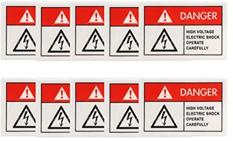 Hoement 10St Warnaufkleber Etiketten für Sicherheit rote Aufkleber Goldwachs-Siegelaufkleber rote Tags Nagelaufkleber Schild Tafel Applikationen Logo-Aufkleber Elektrische Box Breaker-Box