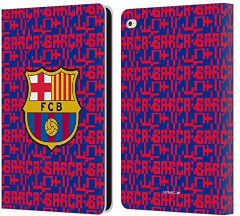 Head Case Designs Licenciado Oficialmente FC Barcelona Patrón Gráficos Carcasa de Cuero Tipo Libro Compatible con Apple iPad Air 2 (2014)
