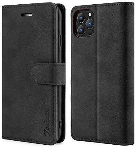TOHULLE Case for iPhone 11 Pro, Premium PU Leather Wallet Case with Card Holder Kickstand Magnetic Closure Shockproof Flip Folio Case Cover for iPhone 11 Pro (5.8 Inch) - Black