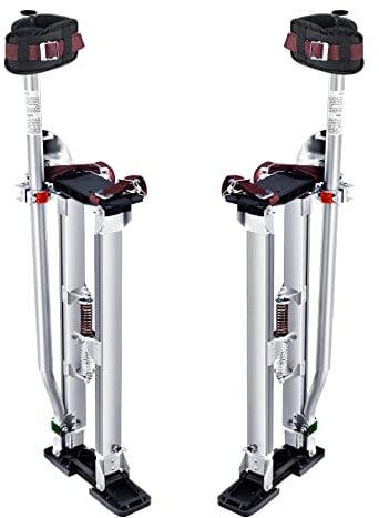 VEVOR Arbeitsstelzen Trockenbau 61–101,6cm Höhenverstellbar Aluminiumstelzen Deckenbau 103kg Tragfähigkeit Malerstelzen 27-29cm Fußgröße Für Malerarbeiten Heimdekoration Baumschnitt Elektroarbeiten