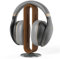 Wooden Headphone Stand Holder for Desk, U-Shaped Arc Design Aluminum Alloy Base Wood Gaming Headset Bracket Compatible for Sennheiser, Bose, Beats, Razer, AKG, Airpod Max, HyperX, Sony PS4 et. (Brown)