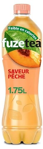 FUZETEA - Boisson rafraîchissante à la pêche pour les chaudes journées d'été - 1,75L - Lot De 3 - Vendu Par Lot