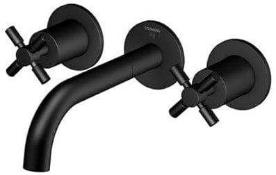 Steinberg Serie 250 Waschtischarmatur, Komplettset, 3-Loch, inkl. Unterputzkörper, Ausladung 195mm, 2501902, Farbe: Schwarz