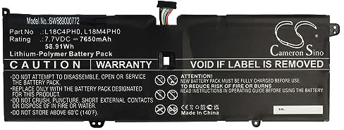 vhbw Akku kompatibel mit Lenovo Yoga C940-14IIL 81Q9005NMB, C940-14IIL 81Q9005QMB Notebook (7650 mAh, 7,7 V, Li-Polymer)