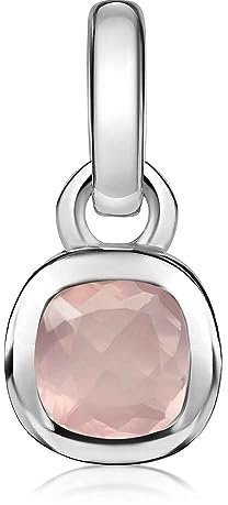 Materia Rosenquarz Anhänger Silber 925 für Frauen KA-248-Rosa