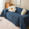 Gualiy Sofabezug 180x300cm, Einfarbig Bezug Sofa 3 Sitzer Sofabezug Katzen Kratzfest Marineblau Sofa Überzug für Wohnlandschaft
