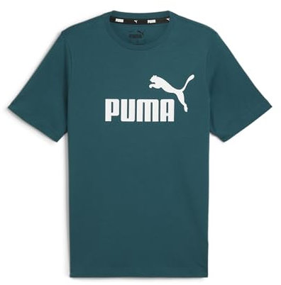 PUMA Unisex Ess Logo Tee (S) T-Shirts, Kaltgrün, M EU