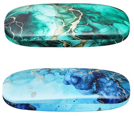 Xialvyu 2 PCS Glasses Case, Hard Shell Glasses Case Portable Spectacle Cases Eyeglass Case for Men Women