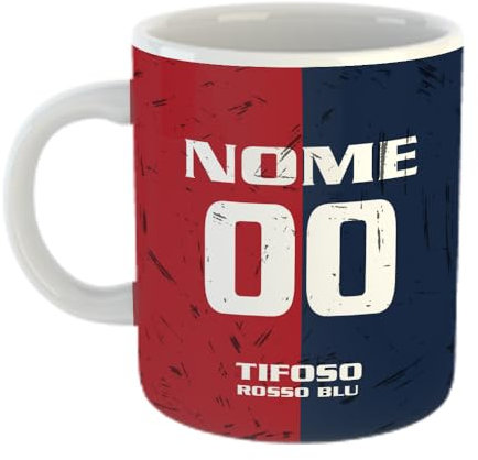 love print Tazza Tifoso Serie A in Ceramica Sport per Tifoso Calcio Bologna, Personalizzato con Nome e Numero