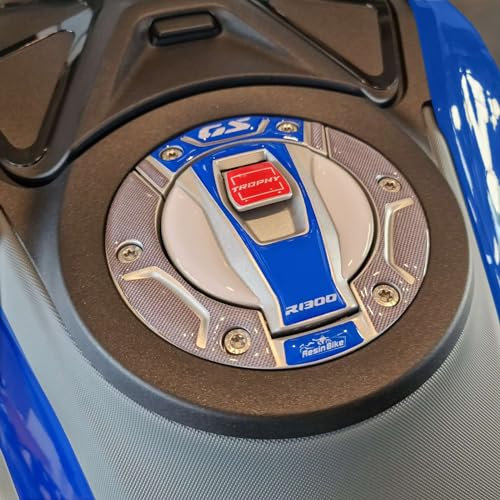 Resin Bike Aufkleber Motorrad Kompatibel Mit BMW R 1300 GS Trophy 2023-2025. Schutz Motorrad Tankdeckelschutz vor Stößen und Kratzern. Aufklebersatz 3D-Harzklebstoff - Stickers Made in Italy