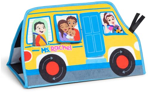 Ms. Rachel Offizielle Bauchzeit-Aktivitätsbus, faltbare Spielmatte mit Babyspiegel und sensorischem Spielzeug für interaktives Spielen, Baby-Lernspielzeug für Jungen und Mädchen im Alter von 0–1