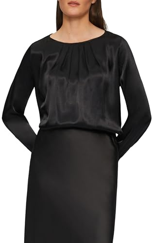 s.Oliver Satiniertes Blusenshirt im Fabricmix mit Raff-Details