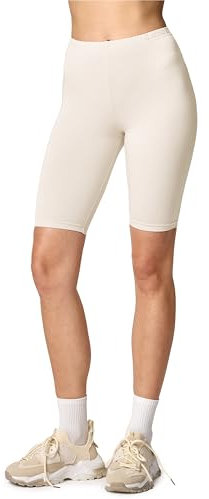 Merry Style Damen Shorts Kurze Leggings Bequeme Radlerhose aus Viskose MS10-145 (Ecru, XL)