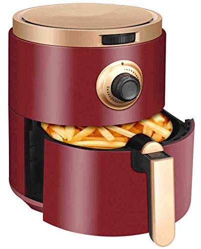 Cesta para freír roja, horno eléctrico de freidora de aire de acero inoxidable, pantalla táctil digital, sartén antiadherente, máquina automática para patatas fritas para el hogar. interesante