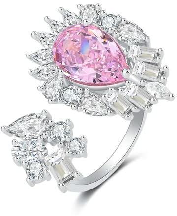 Luxuriöser Moissanit Ice Cut Oval Blume Diamant Paar Ring für Frauen Original Sterling Silber Geschenk Schmuck