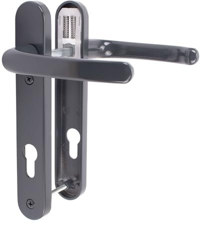 JCP PRO uPVC Door Handle Pair Set Sprung 92 PZ 92mm, Backplate 212mm x 34mm (122mm Screw Centres, Anthracite Grey 7016)