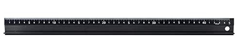 Walfront Schneidelineal, 20 cm, Metall-Bastel-Sicherheitslineal mit Gummistreifen für Längenmessung, Gerades Linienschneiden, Heimgebrauch, Produktion (L-Typ 45 cm)