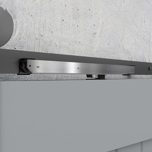 Entgoinggo Sliding Door Kit, 2Pcs Single Track Bypass Sliding Door Track Kit, Heavy Duty Barn Sliding Door Closet, For Interior Wooden Sliding Door Wardrobe Track